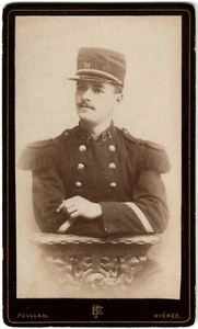 Cdv.Militaire.Soldat.51ème.Poullan Photographe à Hyères les Palmiers.Photo origi - Picture 1 of 2