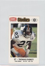 1989 Giant Eagle Pittsburgh Steelers Police Thomas Everett #27 Rookie RC