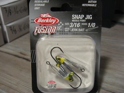 2 cabezas de cebo Berkley Fusion Snap Jigs Jerk 1/0 gancho de pescado - 3/16 OZ gobio Foto 1 de 4