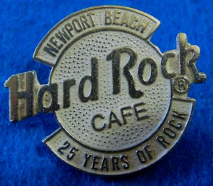 NEWPORT BEACH 25th ANNIVERSARY SILVER LOGO 25 YEARS OF ROCK Hard Rock Cafe PIN - Picture 1 of 1