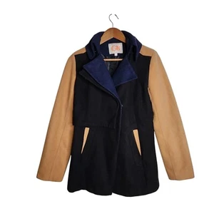 GB Gianni Bini Juniors Wool Blend Color Block Winter Coat Jacket Size Small - Picture 1 of 15