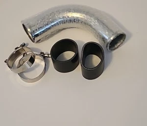 Intercooler turbo admisión tubo aluminio codo 90 grados OD de 2,5" 12" L abrazaderas Cplr - Imagen 1 de 2