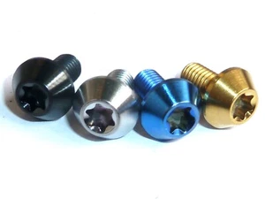 Titanium Rotor Disc Bolts M5 T25 Torx MTB Blue Gold Natural Black 6 12 packs Ti - Picture 1 of 19