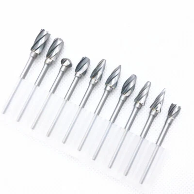 10 x Tungsten Carbide Rotary Burr SET 1/8'' Shank Rotary Tool for DIY Woodwork - Image 1 of 4