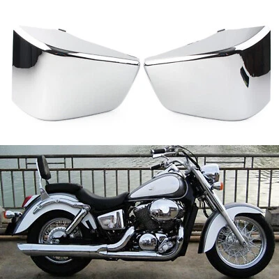 Cubiertas de carenado lateral de batería cromadas cromadas para Honda Shadow ACE VT400/750 97-2003 Foto 1 de 4