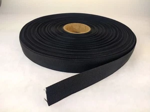 Roll of 100 yards of 3/4in wide BLACK lightweight thin nylon webbing 0.5mm thick - Picture 1 of 2