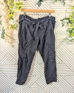 ZADIG & VOLTAIRE Women's Pany Pant Crop Utility Pocket Belt Black Lyocell Sz 40 - Picture 1 of 5