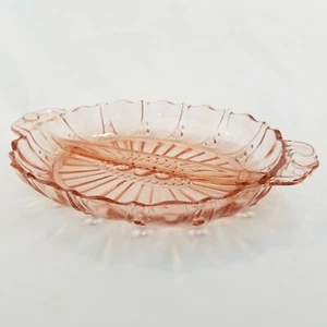 Anchor Hocking Rosa Vertiefung Glas Auster & Perlen Oval Geteilt Relish Schale - Bild 1 von 7