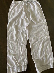 Pijama Victoria's Secret CLÁSICO Rosa Blanco METÁLICO Rayas PJ LOUNGE Parte inferior M - Imagen 1 de 9
