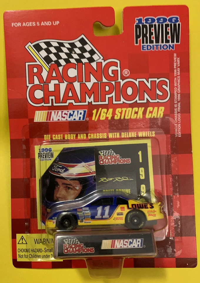 1996 Brett Bodine #11 Lowes Ford Nascar Racing Champions 1/64 Die cast Car  - Image 1 of 1