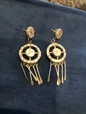 PENDIENTES COLGANTES MADREPERLA CON INCRUSTACIÓN DE CONCHA DE ABULÓN VIN AÑOS 80 Foto 1 de 4