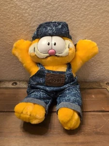 Vintage 90s Garfield 10" Washed jeans Overrall Hallmark Original  - Picture 1 of 8