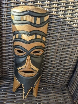 Маска Тики висячая деревянная тотем настенное искусство для украшения бара или дома - Изображение 1 из 4