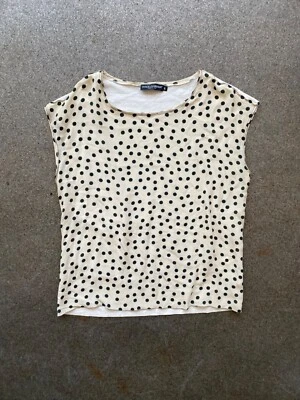 DOLCE & GABBANA Blouse T-shirt Polka Dotted Silk IT46 - Image 1 of 4
