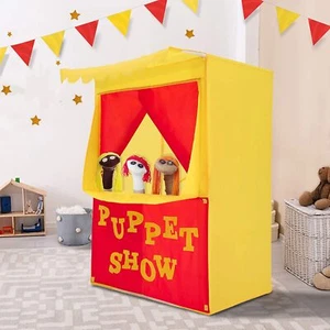 Puppet Show Pop-Up Play Tent w/Front Stage Toddler Playhouse Theater Pretend Toy - Picture 1 of 11