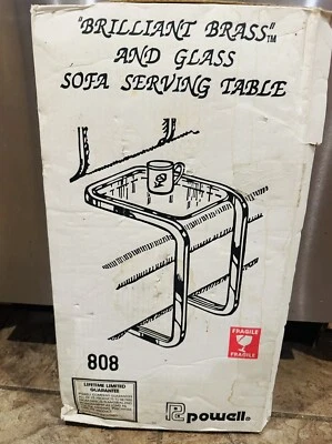 Mesa de centro para servir sofá en forma de U de latón brillante colección Powell 808 de colección años 80 Foto 1 de 3