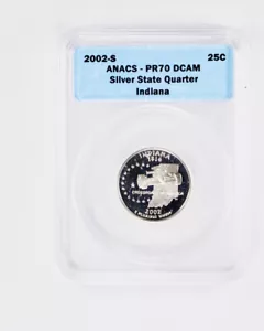 Set of 5 2002-S Silver Proof State Quarters ANACS PR70 DCAM Deep Cameo 25c - Picture 1 of 10