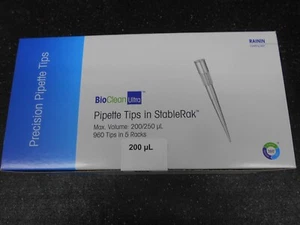 BIOCLEAN ULTRA PIPETTE TIPS IN STABLERAK 17005859 200 µL 960 TIPS IN 5 RACKS - Picture 1 of 3