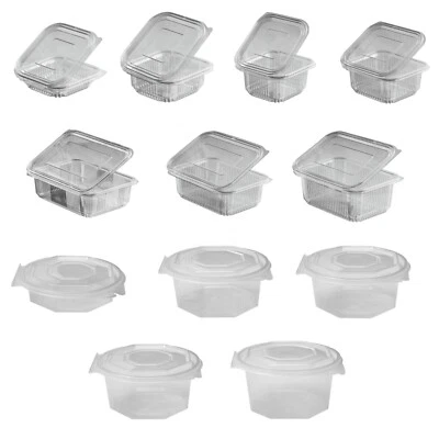Einweg Feinkostbecher eckig klar fixer Deckel 125-1500ml Rechteckbecher ... - Bild 1 von 2