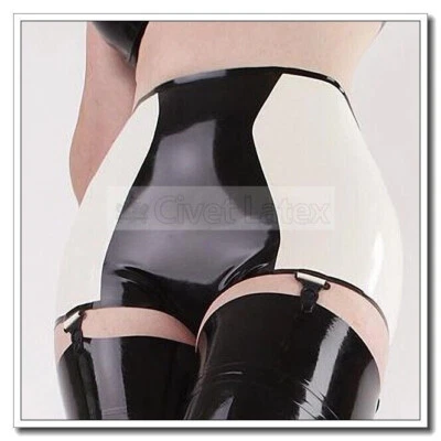 Cinturón Liguero Látex Cintura Alta Boyshort con 4 Clips Sexy En Contraste Personalizar H25 Foto 1 de 4