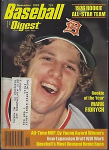 November 1976 Baseball Digest - Mark "The Bird" Fidrych Detroit Tigers Krug - Bild 1 von 2