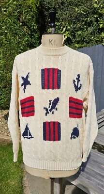 Jersey United Colours of Benetton Vintage Años 90 Para Mujer Ancla Mediana Relajado Foto 1 de 4