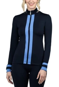 Kastel Denmark Long Sleeve Medium Weight - Navy with Periwinkle Stripe - Picture 1 of 1