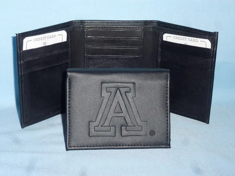 ARIZONA WILDCATS    Leather TriFold Wallet    NEW    black 3  m3 Cover