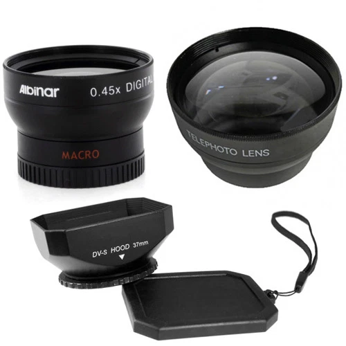 Albinar 37mm Wide Telephoto Lens Kit with Hood for Olympus PEN E-PL1 E-PL2 E-PL3 - Image 1 of 1