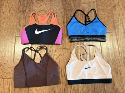 Nike Mujer Paquete Lote 4 Entrenamiento Activo Gimnasio Entrenamiento Dri Fit Sujetador Deportivo Talla S Foto 1 de 2