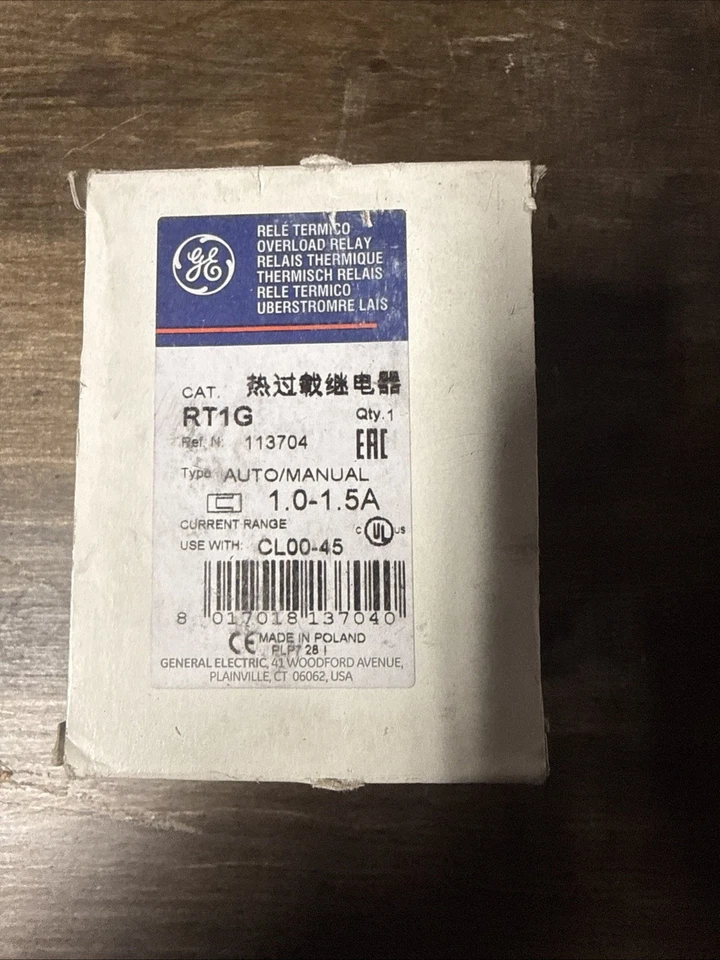 GE RT1G Overload Relay 1-1.5A NEW - Image 1 of 1