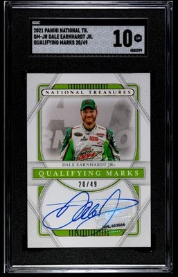 National Treasures Qualifying Marks 2021 Dale Earnhardt Jr./49 automático SGC 10 Foto 1 de 2