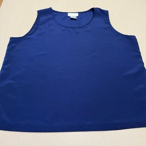Susan Graver Women Top Blue Size 2X Sleeveless Everyday Layering Style USA - Picture 1 of 7