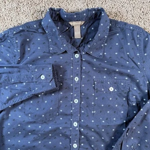 Bit & Bridle blue Button Down Long Sleeve Shirt large western wear horse cowboy - Picture 1 of 9