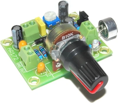 Arlikits AR172 Mikrofonverstärker Bausatz Elektret Einstellbar Grün - Bild 1 von 4