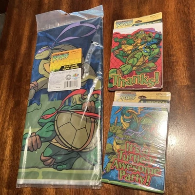 Teenage Mutant Ninja Turtles suministros de fiesta mantel invitaciones gracias Foto 1 de 4