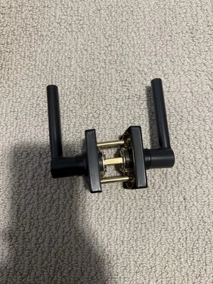 Schlage Latitude Matte Black Passage Door Lever Handle Set – Modern Square Desig - Image 1 of 4