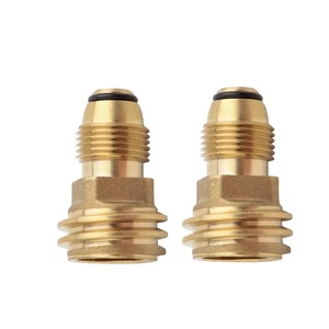 2pcs Propane Tank Brass Fittings Adapter POL to QCC1 for Travel Griddles - Picture 1 of 9