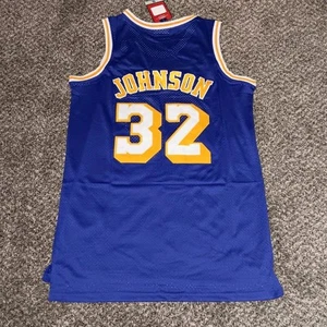 XL Magic Johnson 1984 Los Angeles Lakers NBA Basketball Jersey Purple New - Picture 1 of 2