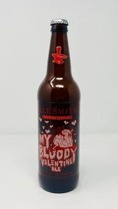 2005 MY BLOODY VALENTINE ALE D/C LEER BEMALTES ETIKETT BIERFLASCHE mit KAPPE ALESMITH - Bild 1 von 11