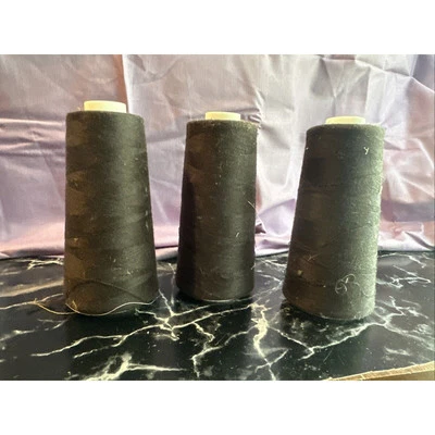 Lot of 3 Used Black Surelock for Overlock Machines 100% Spun polyester - Image 1 of 4