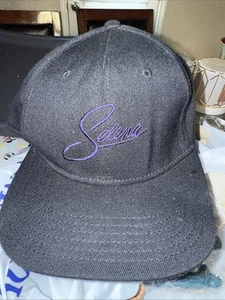 Selena Quintanilla Script Hat Black Purple Official Merchandise - Picture 1 of 5