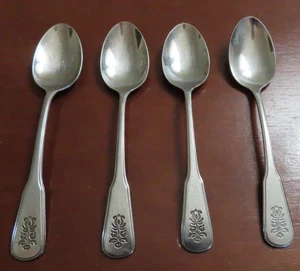 Oneida Pfaltzgraff Village Set of 4 Teaspoons Deluxe Stainless Flatware Lot H - Picture 1 of 6