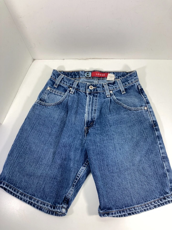 Pantalones Cortos de Jeans Levis Plateados Calce Suelto Para Hombre 29 Azul 5 Bolsillos Plisados De Colección Foto 1 de 4