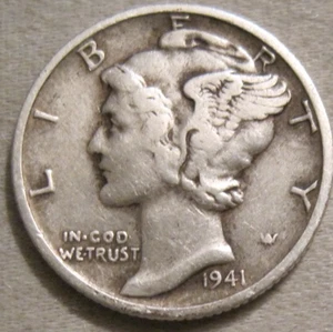 VERKAUF WIE ABGEBILDET - 1941 P MERKUR GROSCHEN ** 90% SILBER ** 894 - Bild 1 von 6