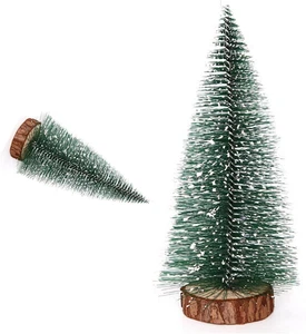 Mini Árboles de Cepillo de Botella Pueblo de Navidad para Mesa - Árboles de Nieve Artificial en - Imagen 1 de 5