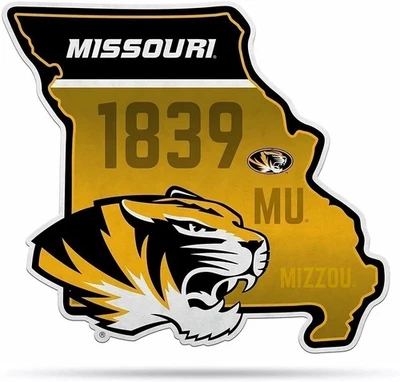 Banderín de los Tigres de Missouri forma estatal 18 pulgadas fieltro suave Universidad de Foto 1 de 4