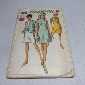 Chaqueta de Vestir Simplicity 7641 Junior 4H Patrón Talla 11 Busto 33-1/2" De Colección Corte 1968 - Imagen 1 de 6