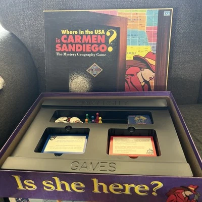 Where In The USA Is Carmen Sandiego Board Game 1993 University Games Complete - Image 1 of 4