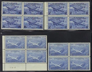 CANADA 1942 AIR MAIL SPECIAL DEIVERY BLOCKS OF 4 CE1-CE4 NEVER HINGED - Picture 1 of 1